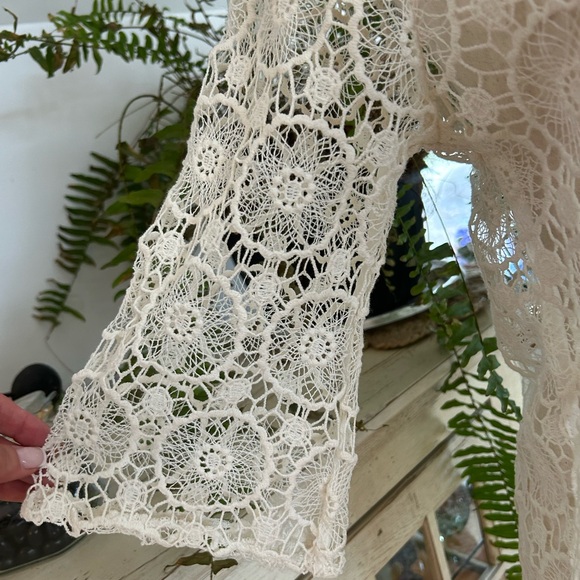 Mud Pie  NEW Women’s Size Medium Lace Overlay Dress Beach Coverup Ivory - Picture 4 of 8